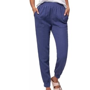 Faherty Arlie Day Pants Joggers Linen Cotton Navy Blue Small U